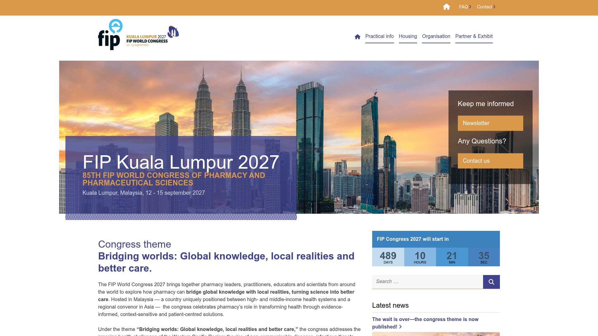 85th FIP World Congress of Pharmacy and Pharmaceutical Sciences (FIP Kuala Lumpur 2027)