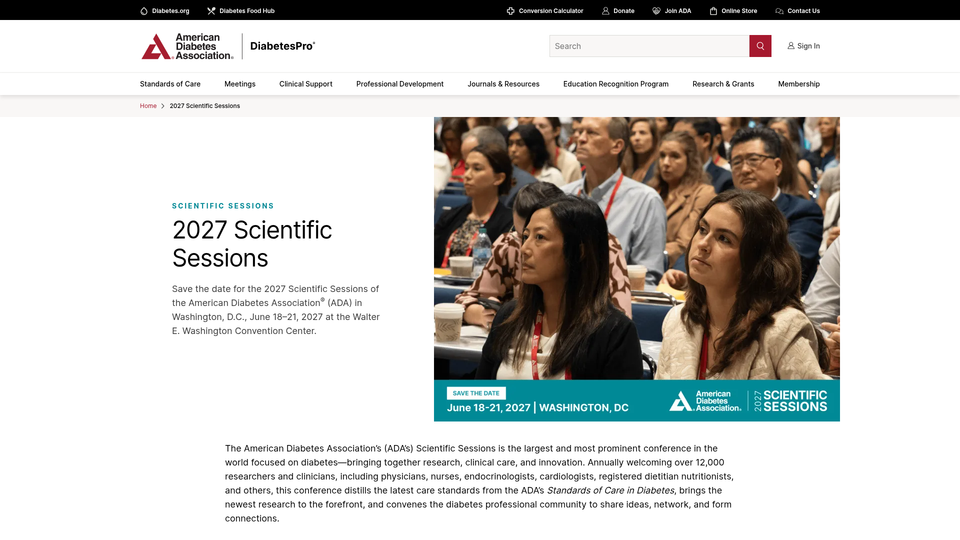 ADA 87th Scientific Sessions 2027 — American Diabetes Association