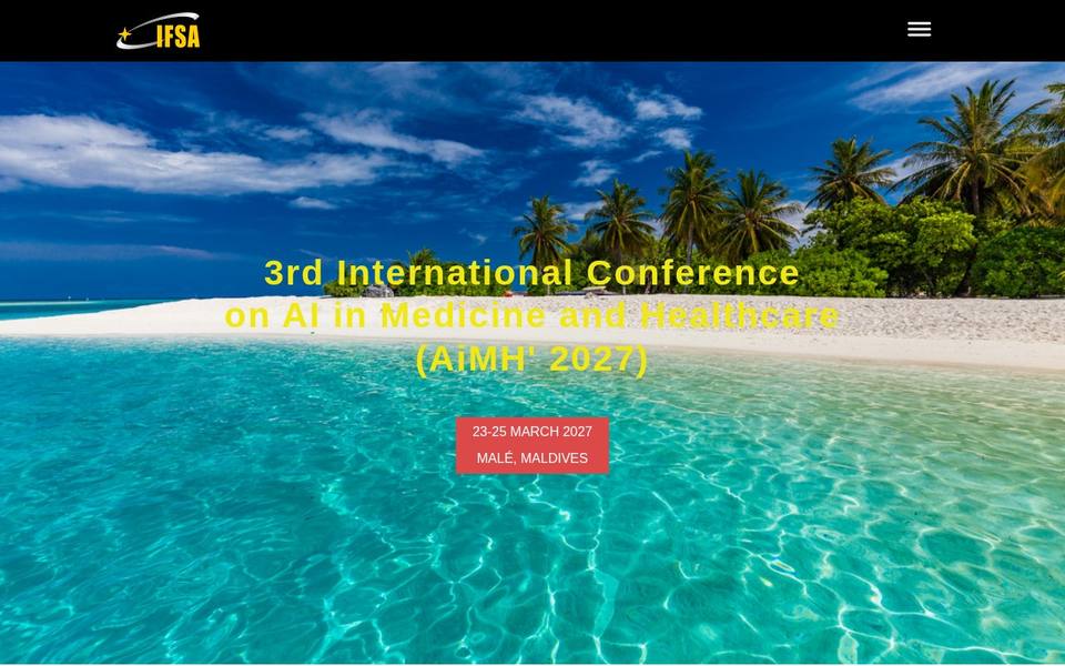 AiMH 2027 — 3rd International Conference on AI in Medicine and Healthcare