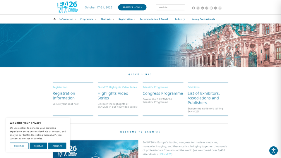 EANM'26 – Annual Congress of the European Association of Nuclear Medicine