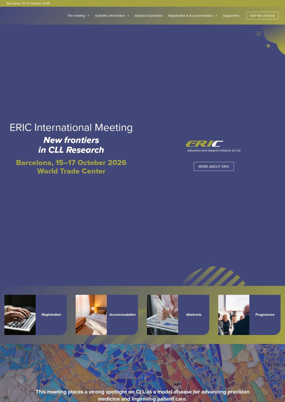 ERIC International Meeting 2026 — New Frontiers in CLL Research