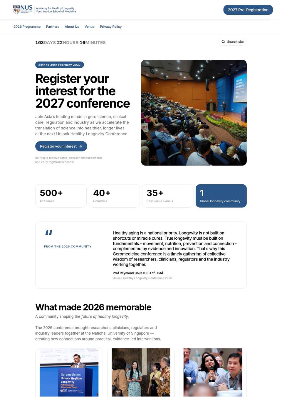 Unlock Healthy Longevity Conference 2027