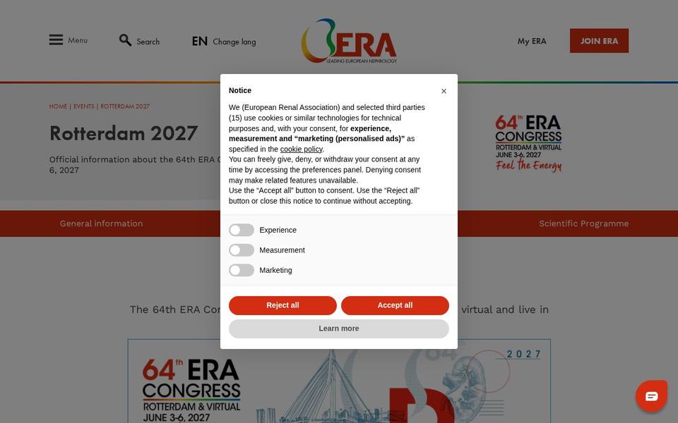 ERA 2027 — 64th Congress of the European Renal Association (Rotterdam)
