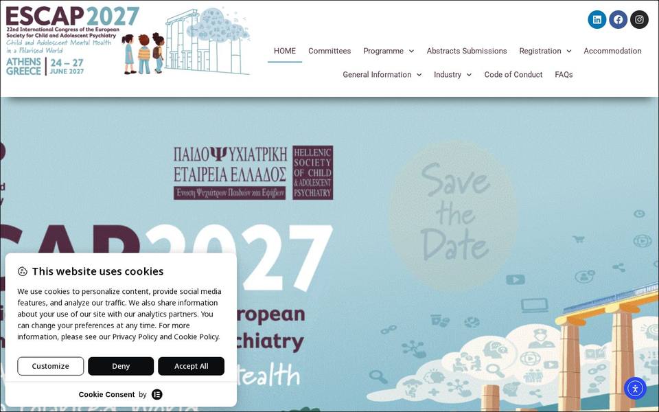 ESCAP 2027 — 22nd International Congress of the European Society for Child and Adolescent Psychiatry (Athens)