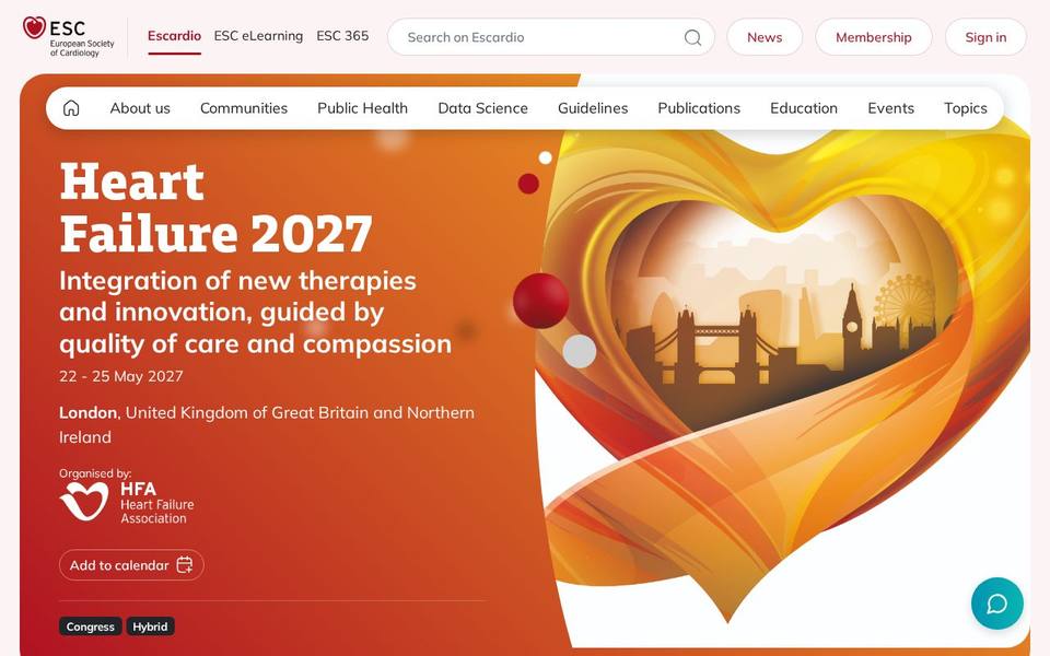 Heart Failure 2027 — HFA Congress of the European Society of Cardiology (London)