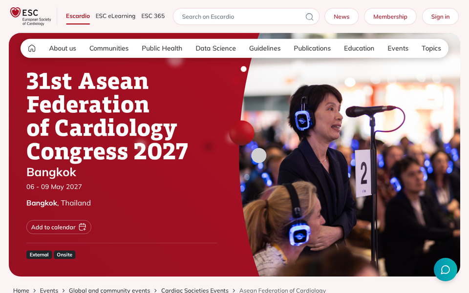 31st ASEAN Federation of Cardiology Congress 2027 (AFCC 2027, Bangkok)