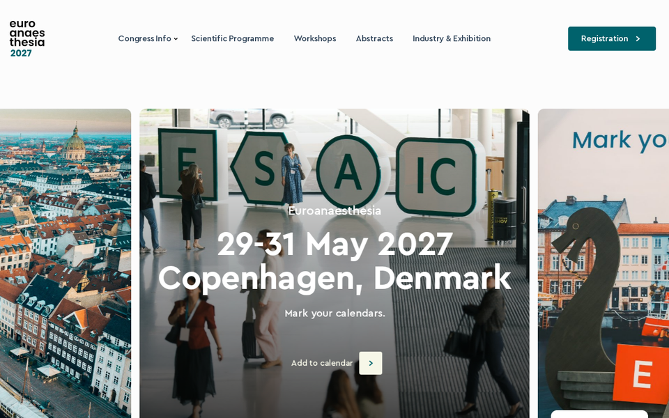 Euroanaesthesia 2027 — ESAIC Annual Congress (Copenhagen)