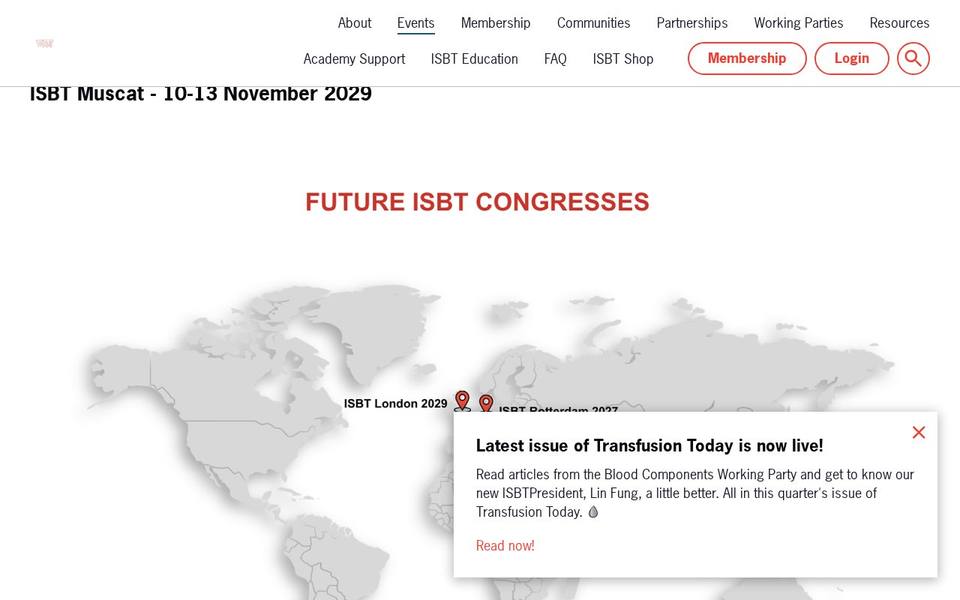 ISBT Muscat 2029 — International Society of Blood Transfusion Regional Congress
