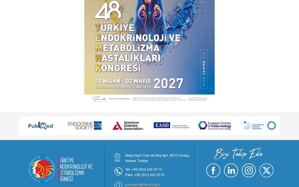 48th Turkish Congress of Endocrinology and Metabolic Diseases (TEMHK 2027)