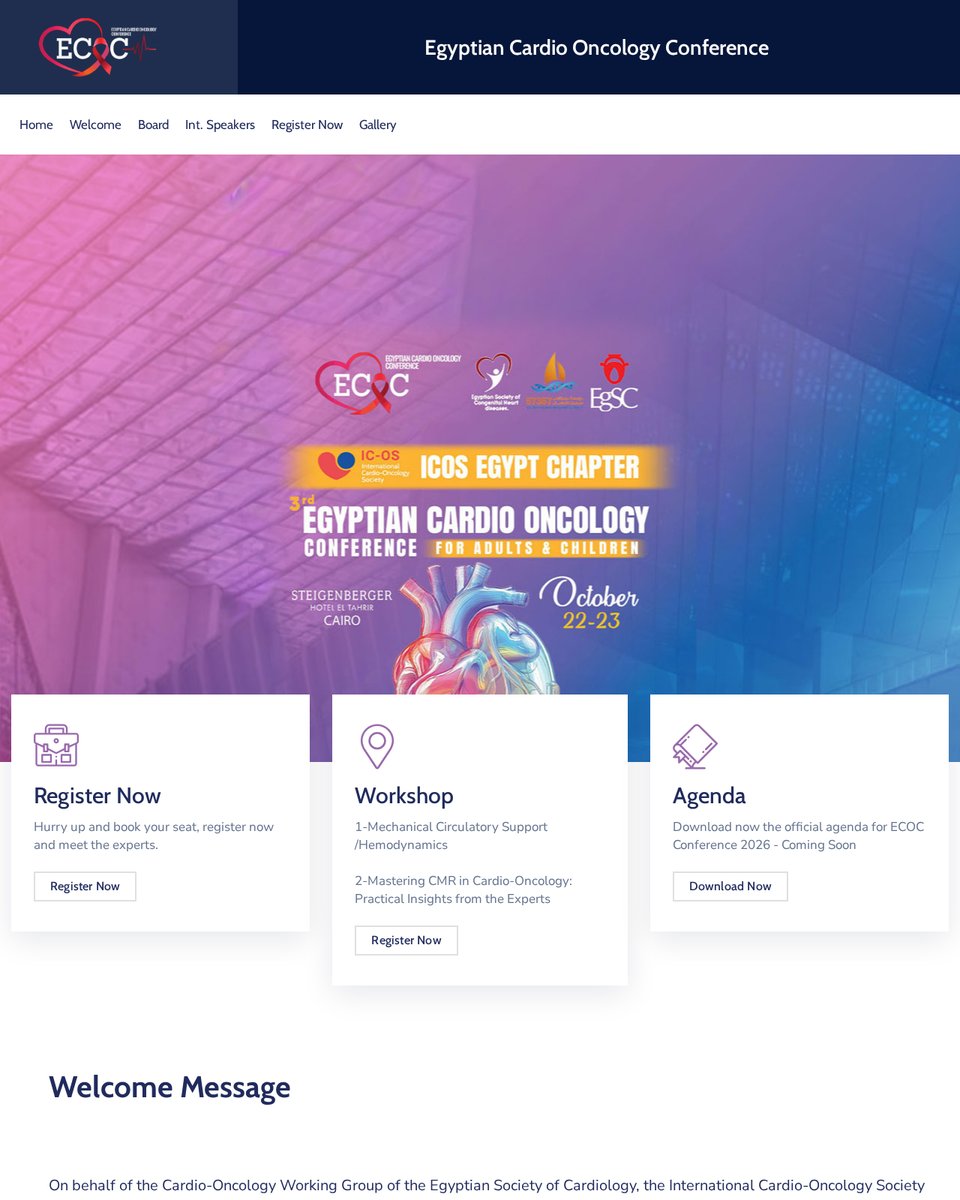 Third Egyptian Cardio-Oncology Conference (ECOC 2026)