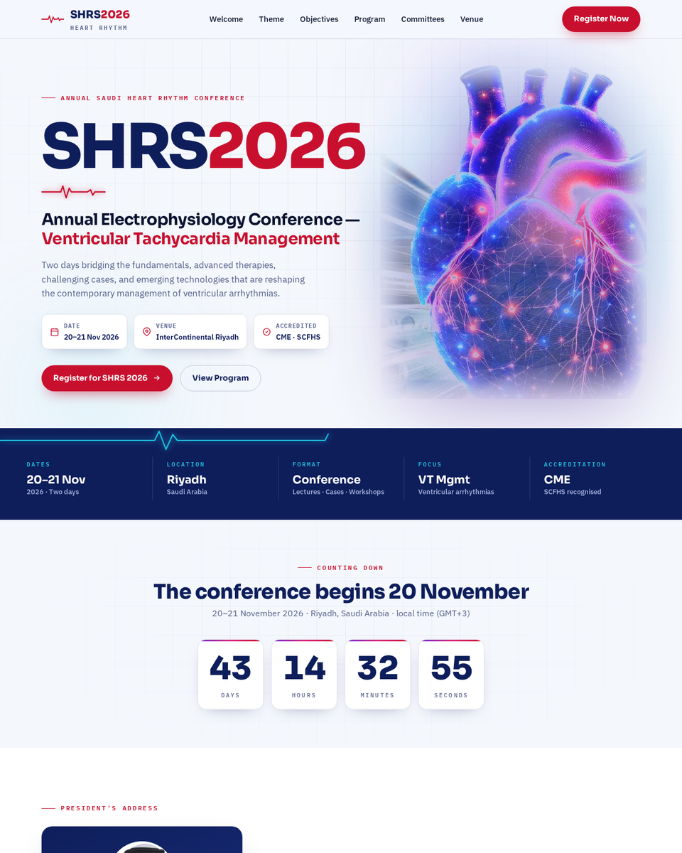 SHRS 2026 — Annual Saudi Heart Rhythm Conference: Ventricular Tachycardia Management