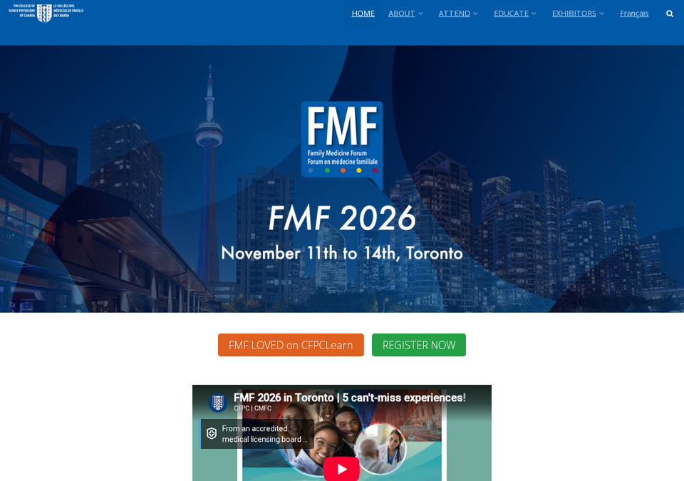 Family Medicine Forum 2026 (FMF) — College of Family Physicians of Canada