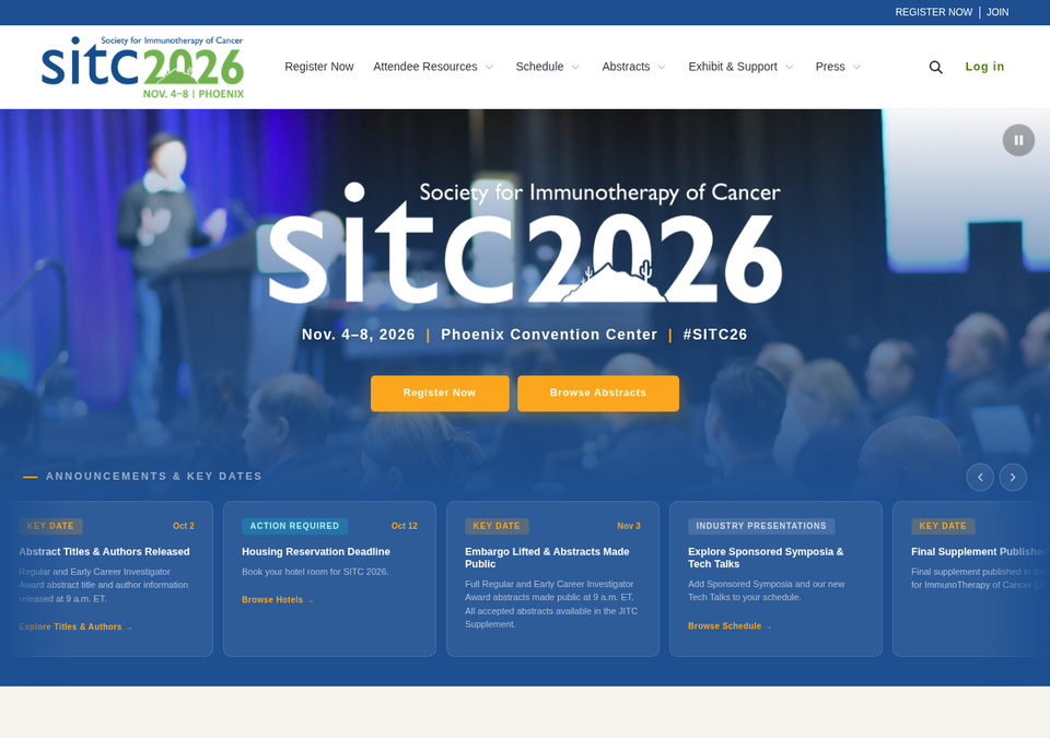 SITC 2026 — 41st Annual Meeting of the Society for Immunotherapy of Cancer