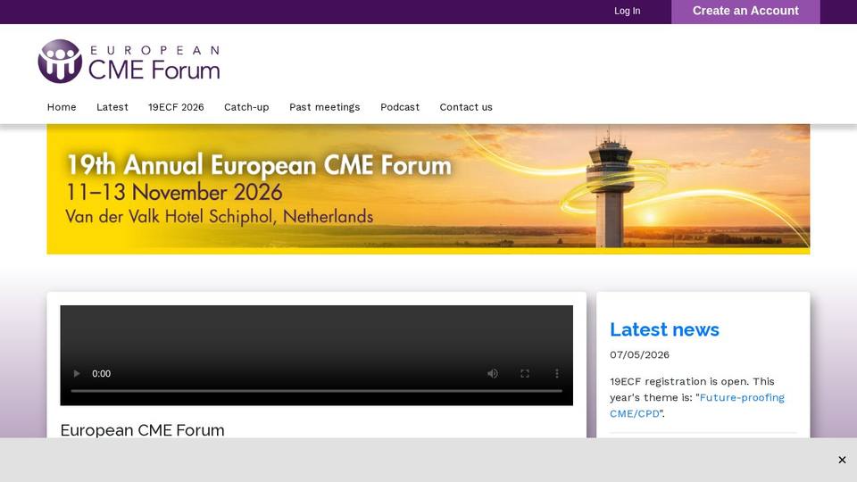 19th European CME Forum (19ECF) — Amsterdam Schiphol 2026