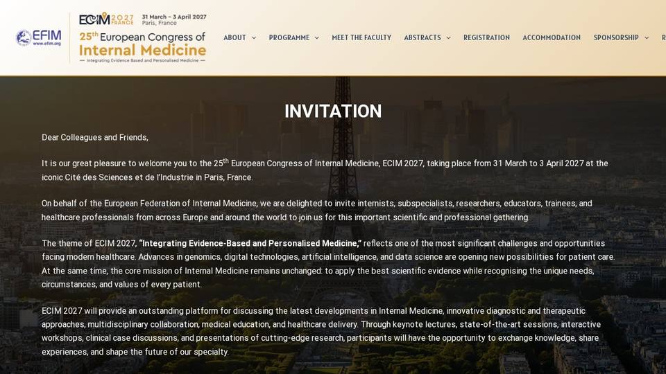 25th European Congress of Internal Medicine (ECIM 2027)