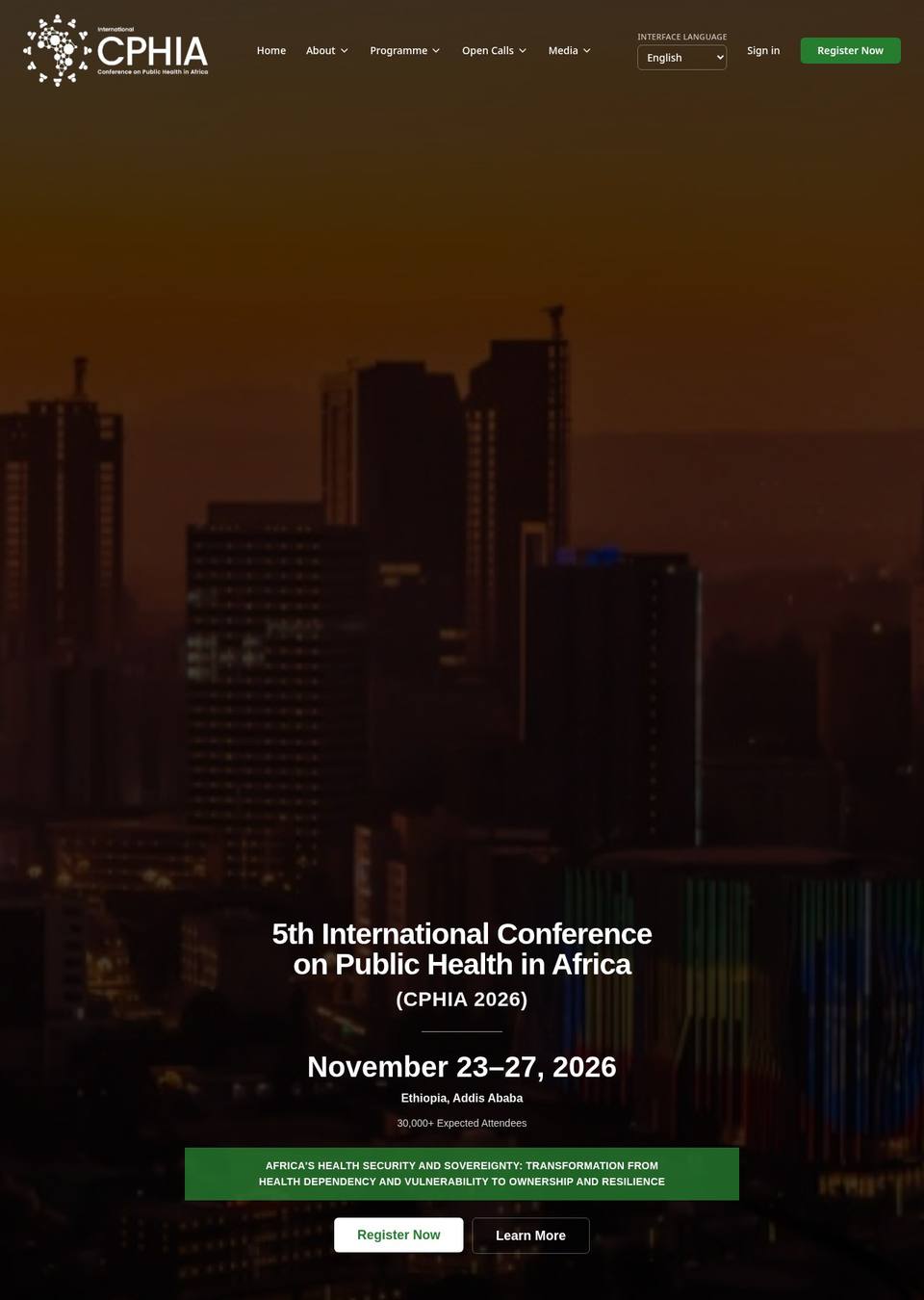 CPHIA 2026: 5th Intl Conference on Public Health in Africa
