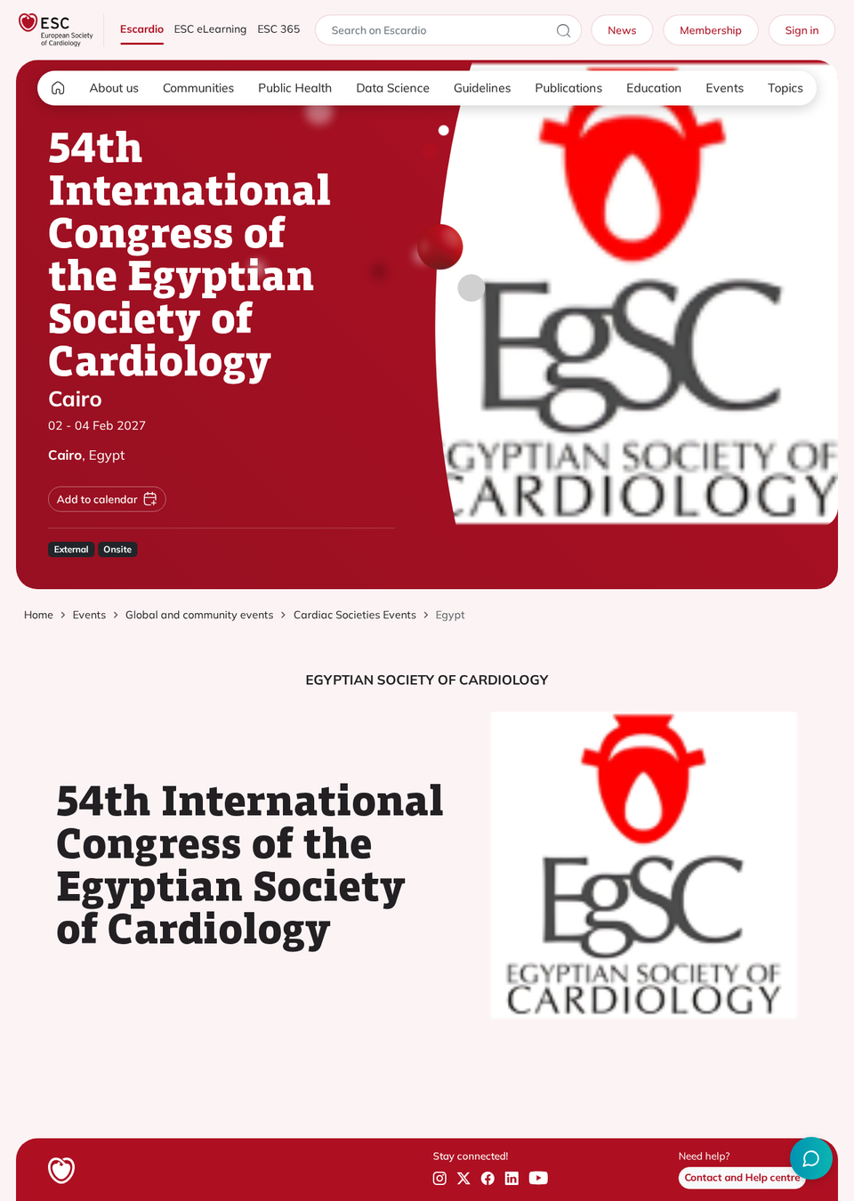 54th International Congress of the Egyptian Society of Cardiology (CardioEgypt 2027)