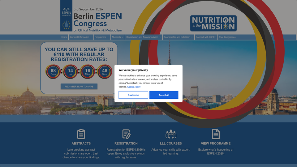 48th ESPEN Congress 2026 — Clinical Nutrition & Metabolism