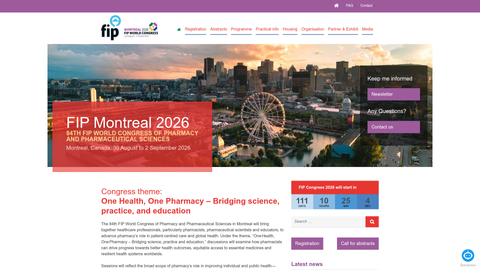 84th FIP World Congress of Pharmacy and Pharmaceutical Sciences (FIP Montreal 2026)