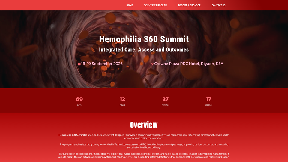 Hemophilia 360 Summit 2026 — Integrated Care, Access & Outcomes