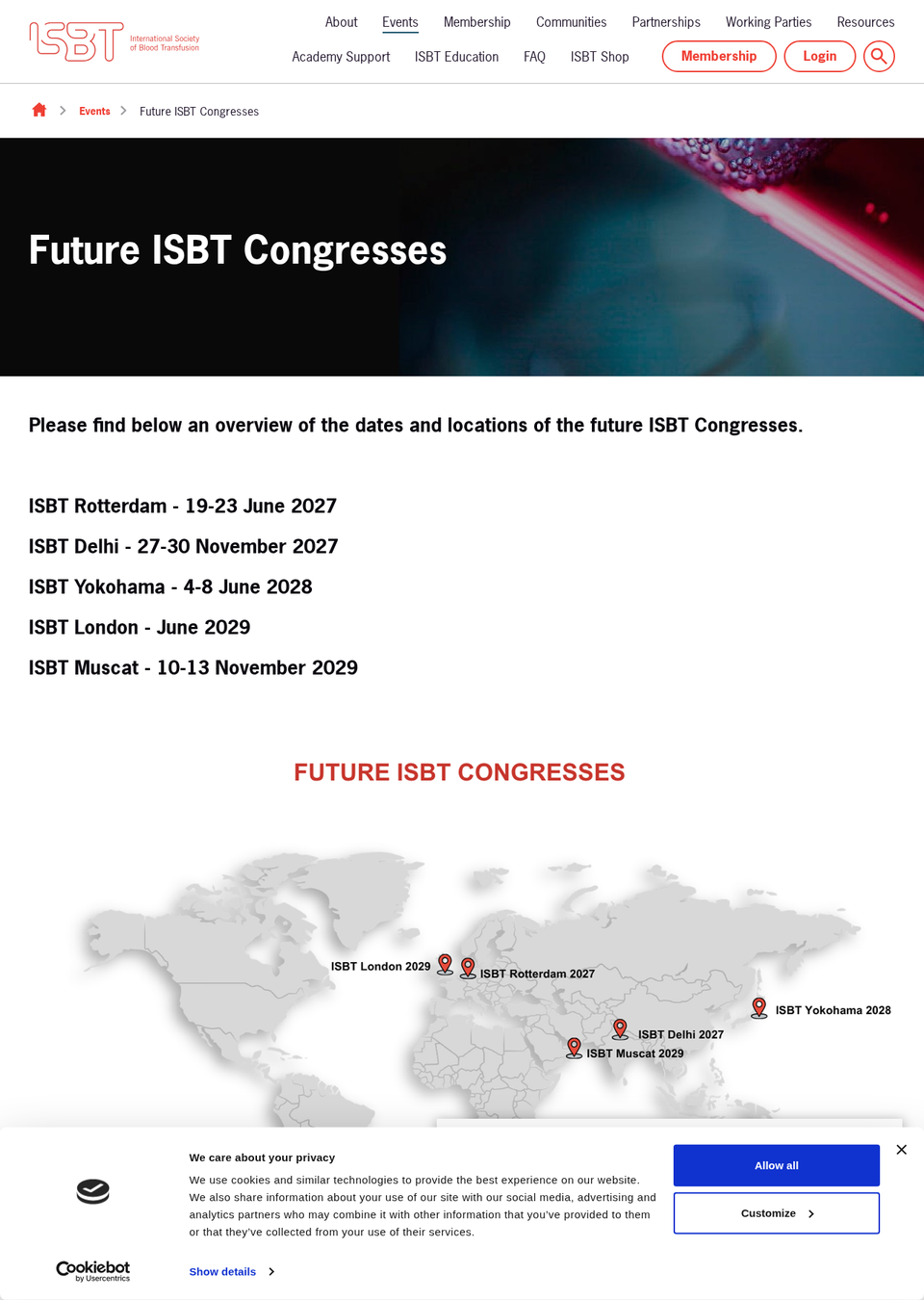 ISBT Rotterdam 2027 — International Society of Blood Transfusion Congress