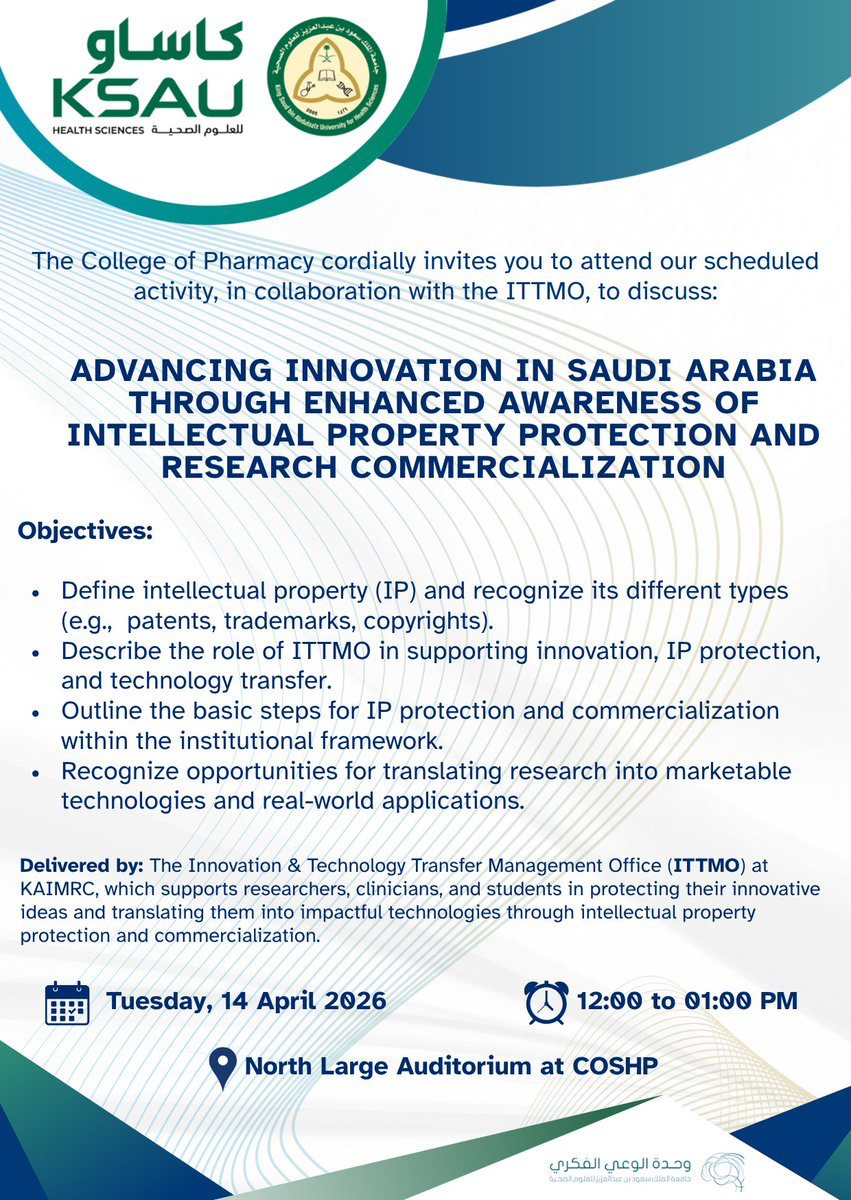 Advancing Innovation in Saudi Arabia Through Enhanced Awareness of Intellectual Property Protection and Research Commercialization