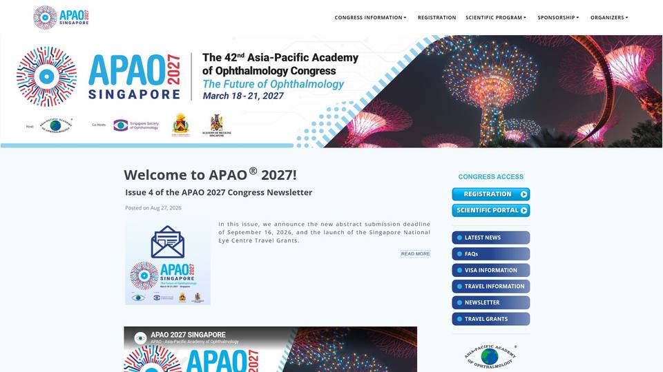 APAO 2027 — 42nd Congress of the Asia-Pacific Academy of Ophthalmology