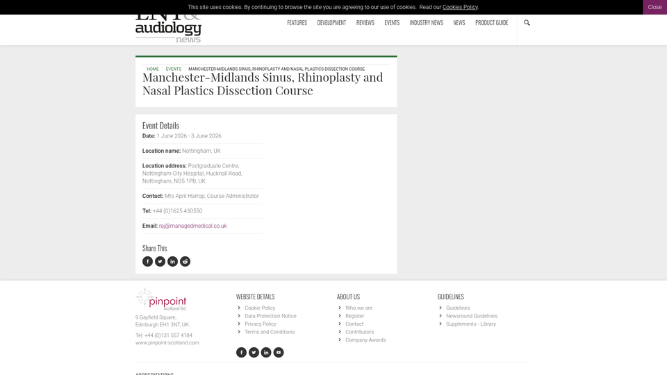 Manchester-Midlands Sinus, Rhinoplasty and Nasal Plastics Dissection Course