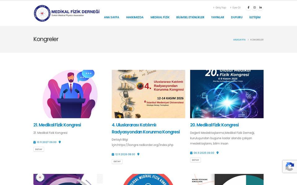 21st National Medical Physics Congress 2027 (21. Ulusal Medikal Fizik Kongresi, Antalya)