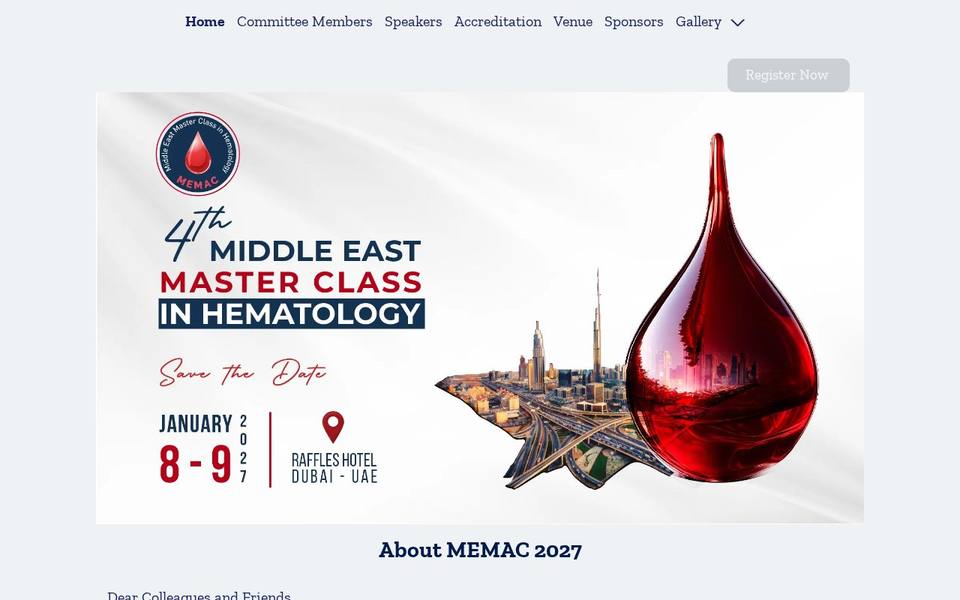 4th Middle East Master Class in Hematology (MEMAC 2027)