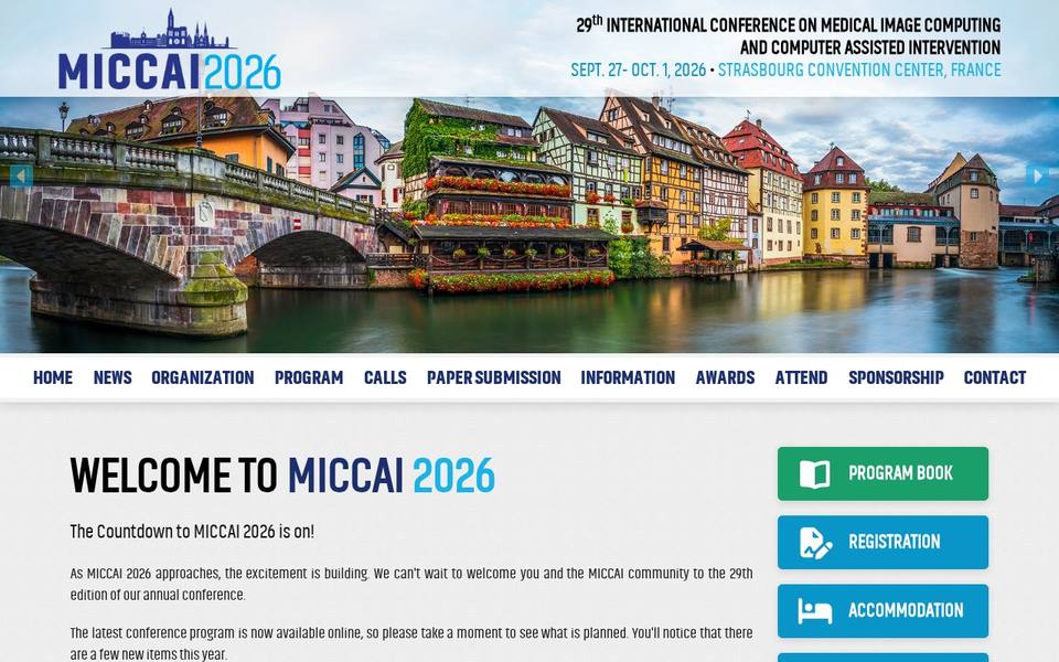 MICCAI 2026 — 29th International Conference on Medical Image Computing and Computer Assisted Intervention
