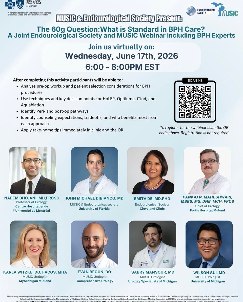 The 60g Question: What is Standard in BPH Care? — A Joint Endourological Society & MUSIC Webinar