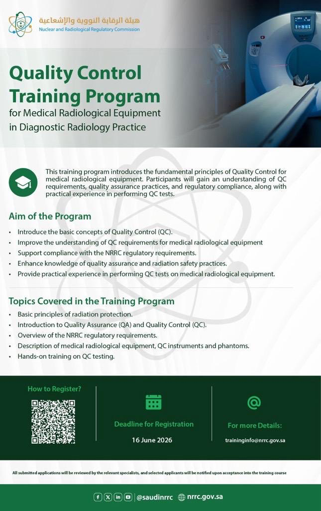 Quality Control Training Program for Medical Radiological Equipment in Diagnostic Radiology Practice