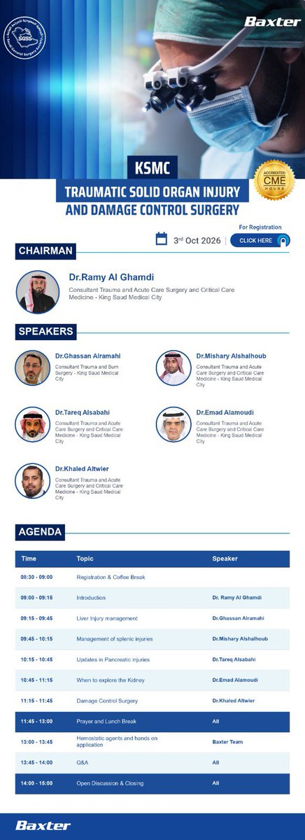 Traumatic Solid Organ Injury and Damage Control Surgery Workshop 2026