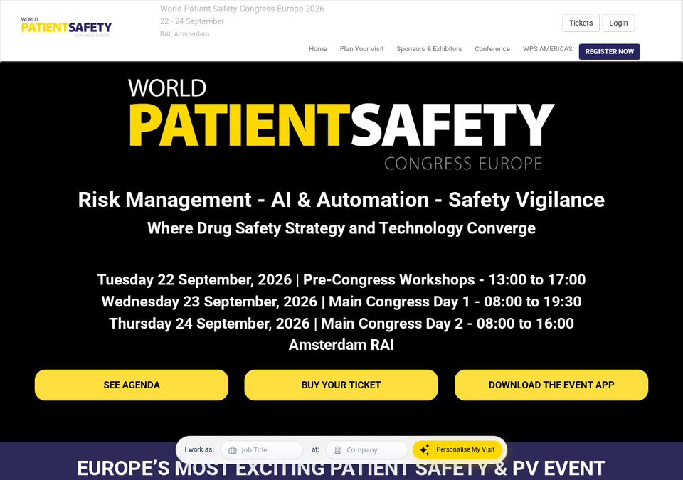World Patient Safety Congress Europe 2026 (Amsterdam)