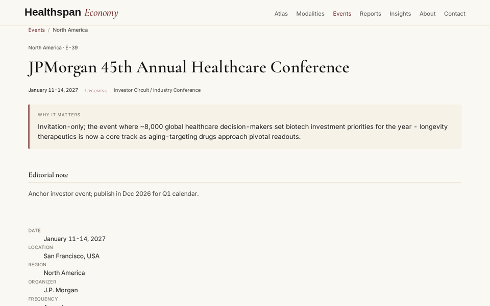 J.P. Morgan 45th Annual Healthcare Conference 2027