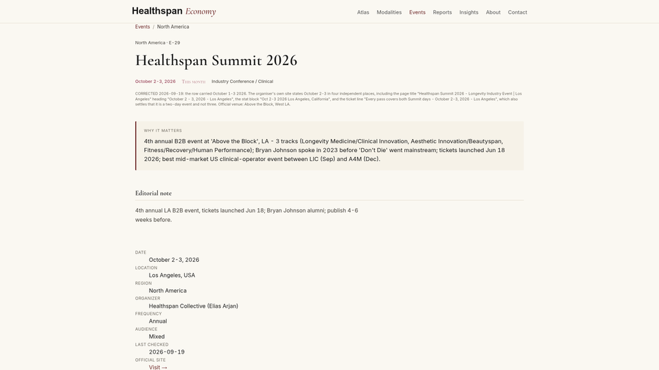 Healthspan Summit 2026