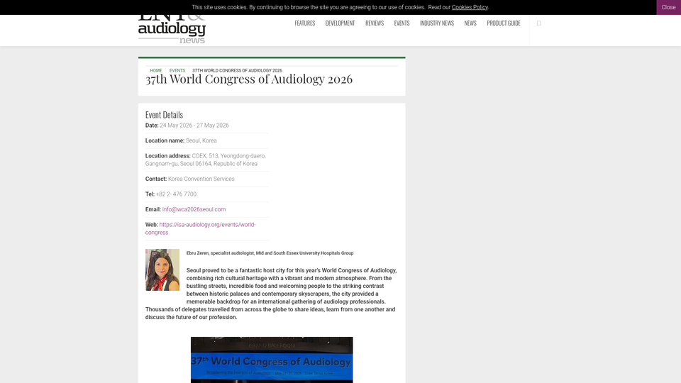 37th World Congress of Audiology 2026