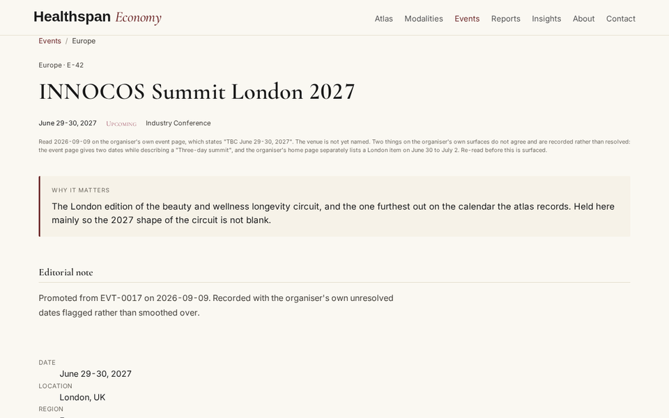 INNOCOS Summit London 2027