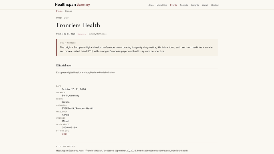 Frontiers Health 2026