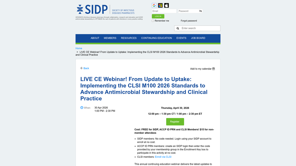 LIVE CE Webinar: Implementing the CLSI M100 2026 Standards to Advance Antimicrobial Stewardship and Clinical Practice