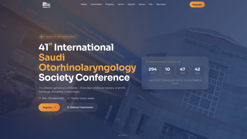 41st International Saudi Otorhinolaryngology Society Conference (SORL 2027)