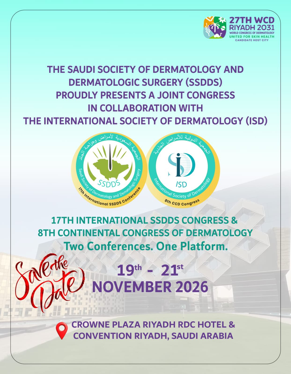 17th SSDDS & 8th CCD Congress — United for Skin Health