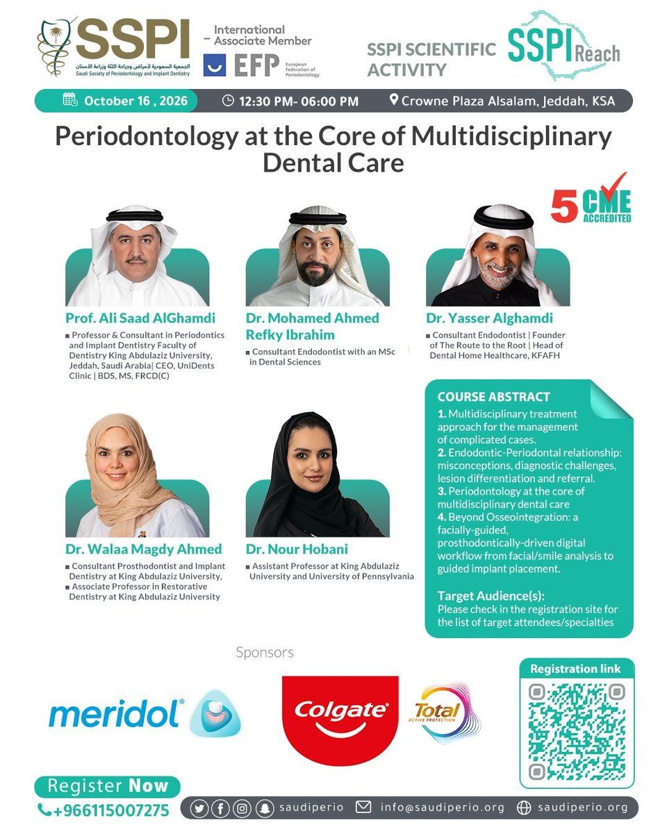 Periodontology at the Core of Multidisciplinary Dental Care — SSPI Jeddah