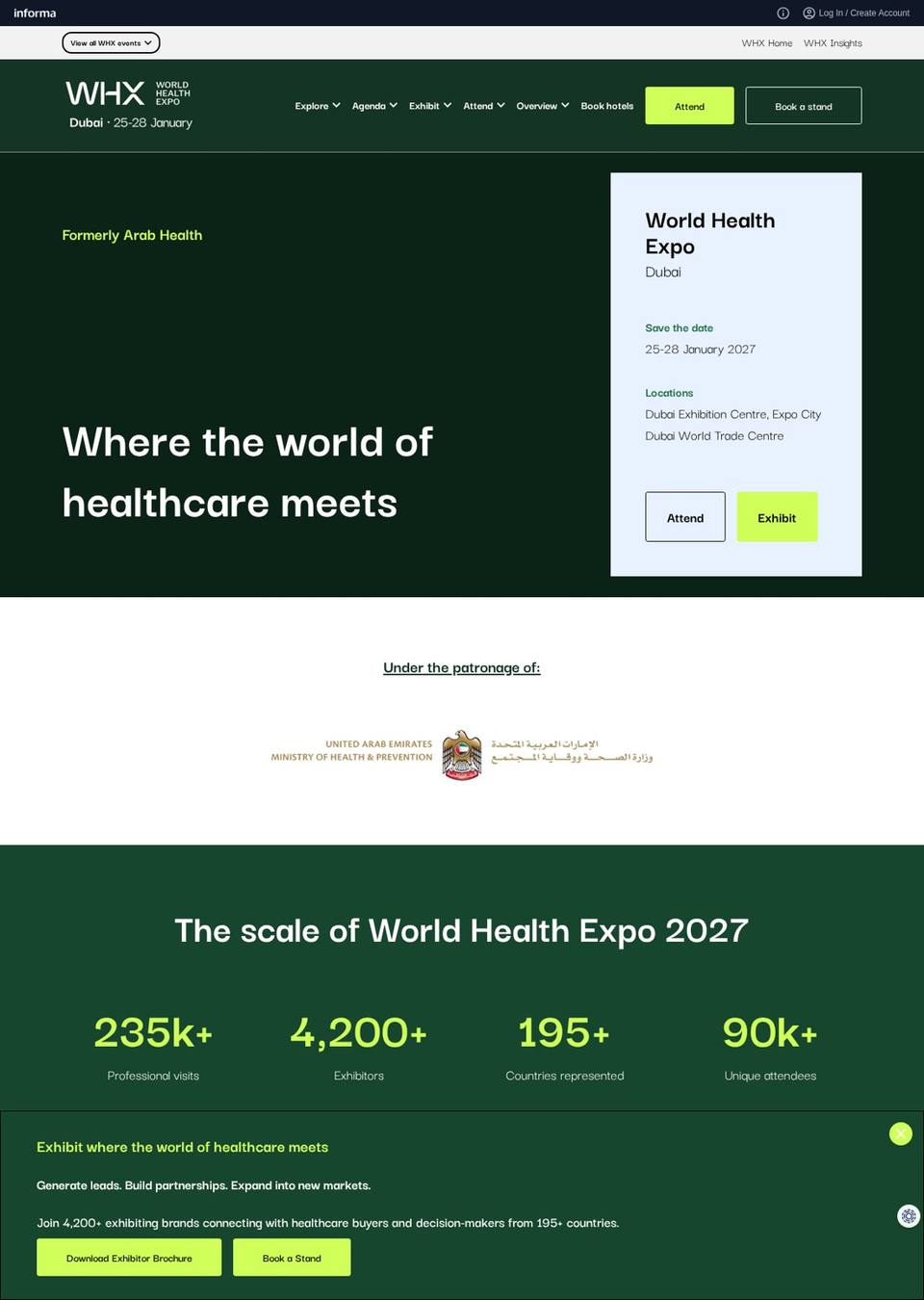 World Health Expo Dubai 2027 (Formerly Arab Health)